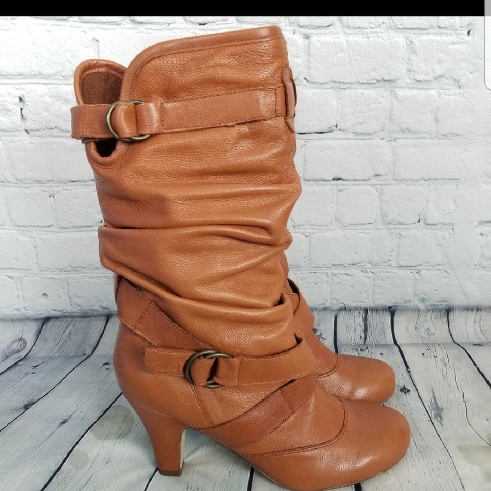Steve Madden Leather Slouchy Boots Latchh 10M